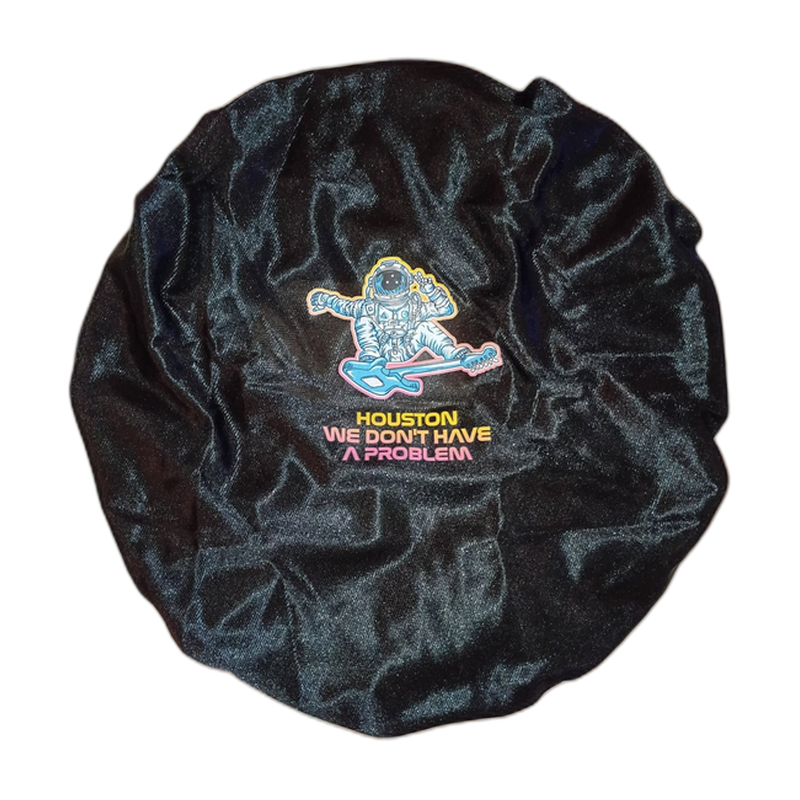 We Don't black satin bonnet