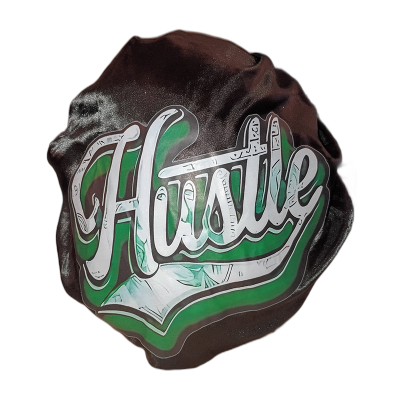 Hustle black satin bonnet