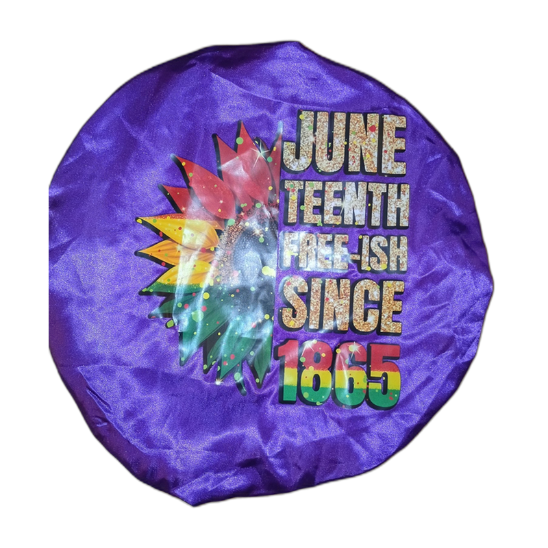 Juneteenth purple satin bonnet
