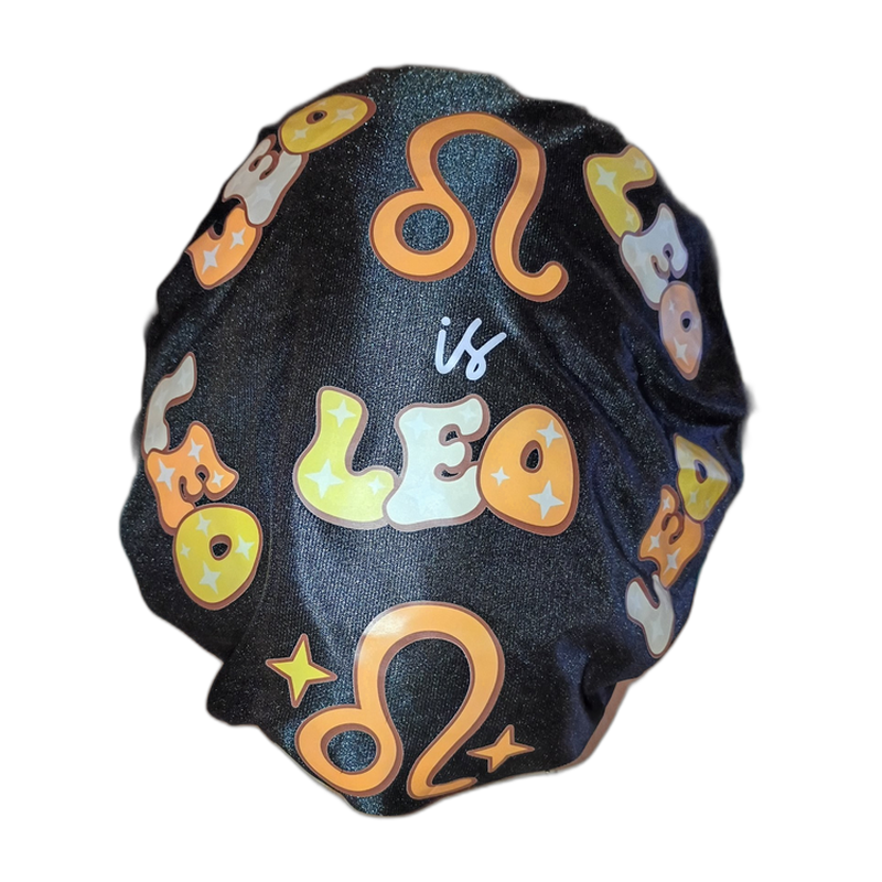 Leo Magic black satin bonnet