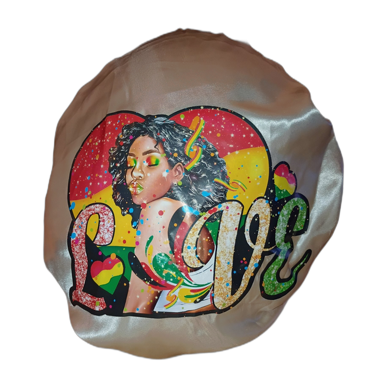 Love beige satin bonnet