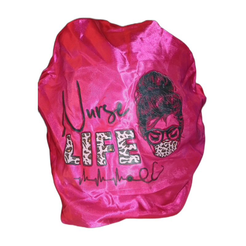 Nurse Life pink tie bonnet